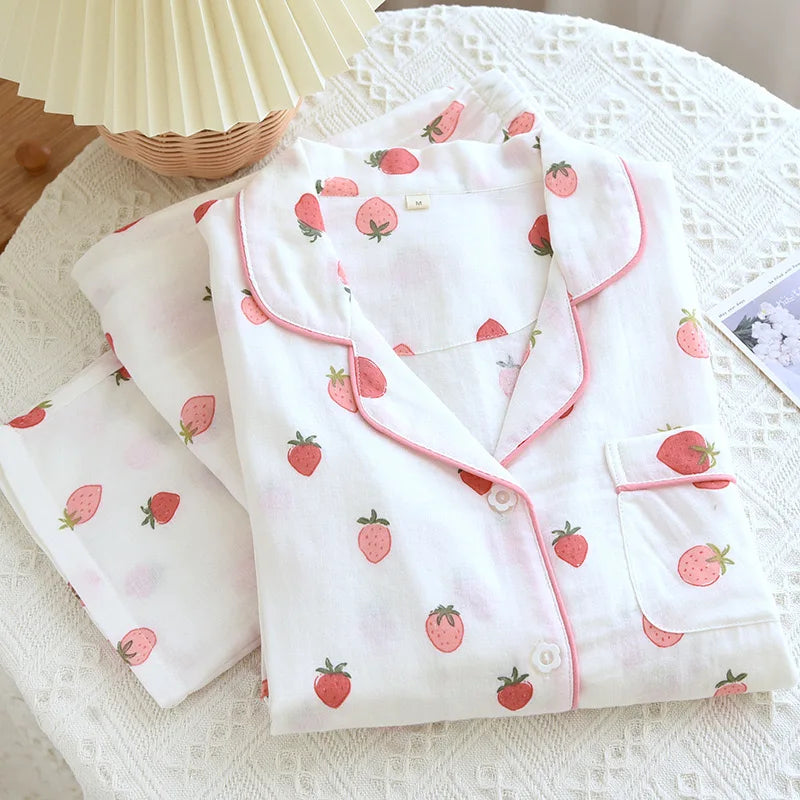 Strawberry Cotton Pajama Set